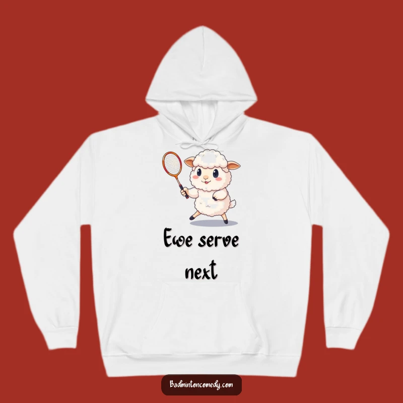 Funny Sheep Badminton Hoodie: Cozy Ewe Shuttlecock Pullover, Warm & Hilarious Gift