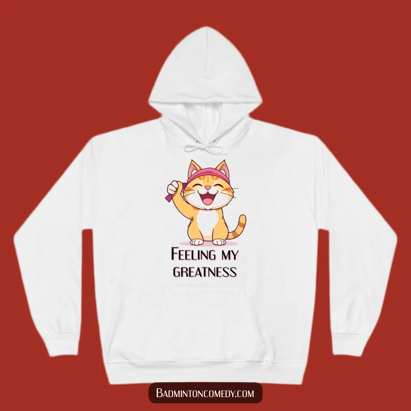 Funny Cat Badminton Hoodie: Cozy Comfort for Champions