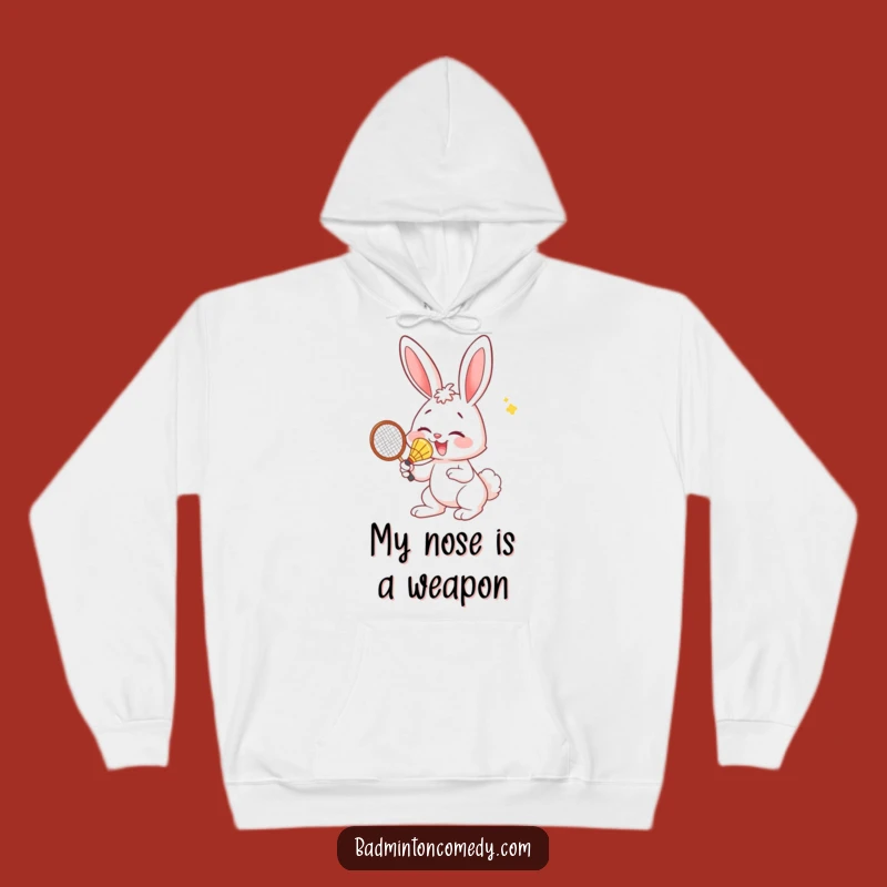 Funny Bunny Nose Badminton Hoodie: Cozy and Hilarious Racquet Sport Gift
