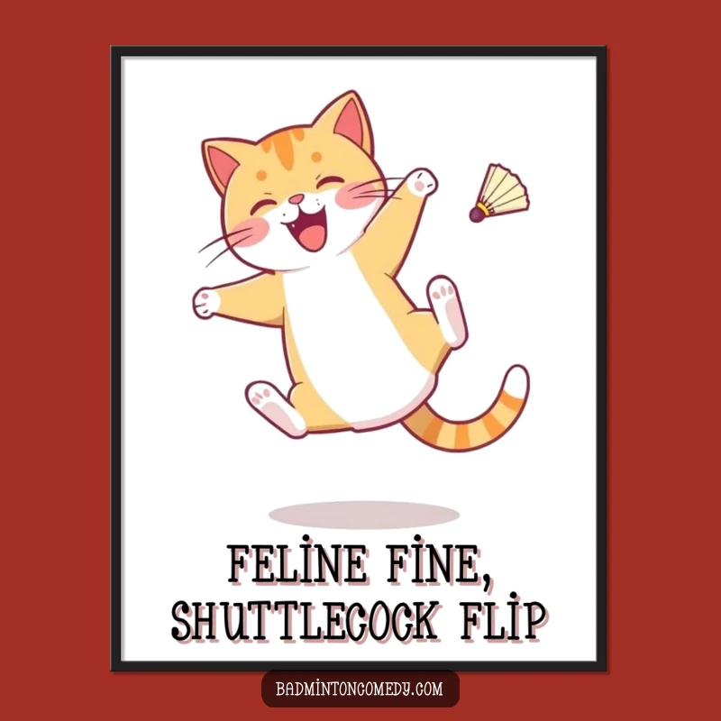 Free Printable Wall Art: Acrobatic Cat Cartwheel, Humorous Downloadable Decor