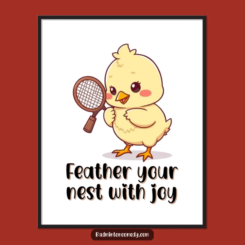 Free Printable Funny Wall Art: Badminton Chick Ready to Serve - Downloadable Decor