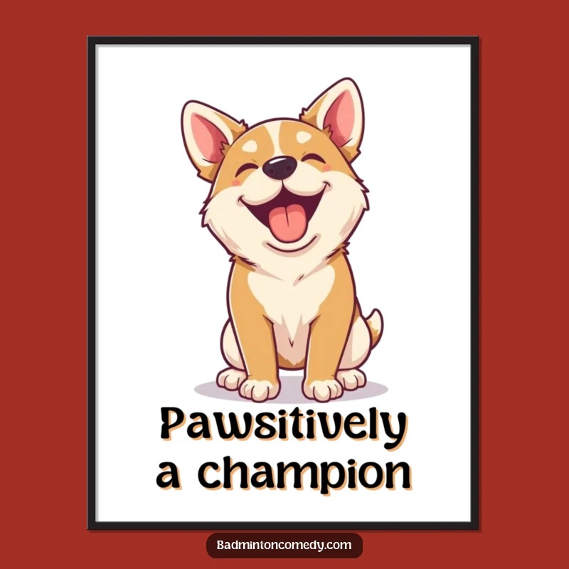 Funny Free Printable Wall Art: Happy Dog Rally Action Downloadable Home Decor