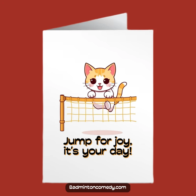 Free Printable Birthday: Agile Cat Jump Humorous Downloadable Gift Card