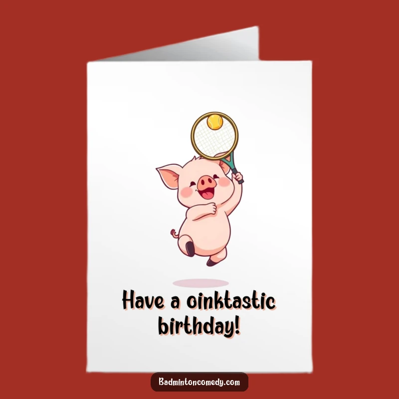 Free Printable Piglet Birthday Card: Joyful Jump Download