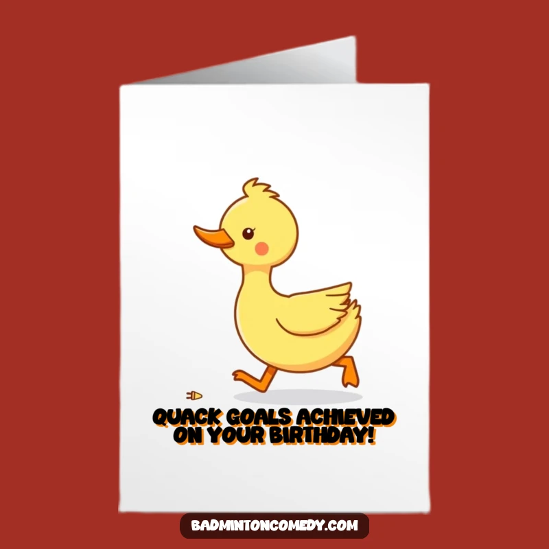 Funny Free Printable Birthday Card: Waddle Duck Racquet Fun Downloadable Gift