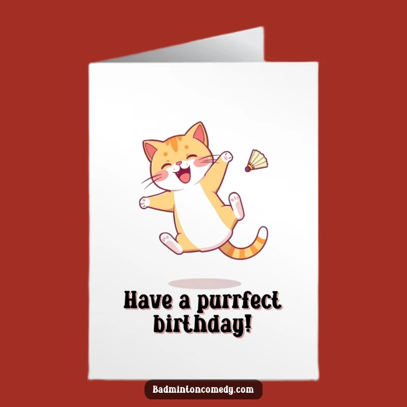 Free Printable Birthday Cat Card: Funny Cartwheel Acrobat, Downloadable Gift