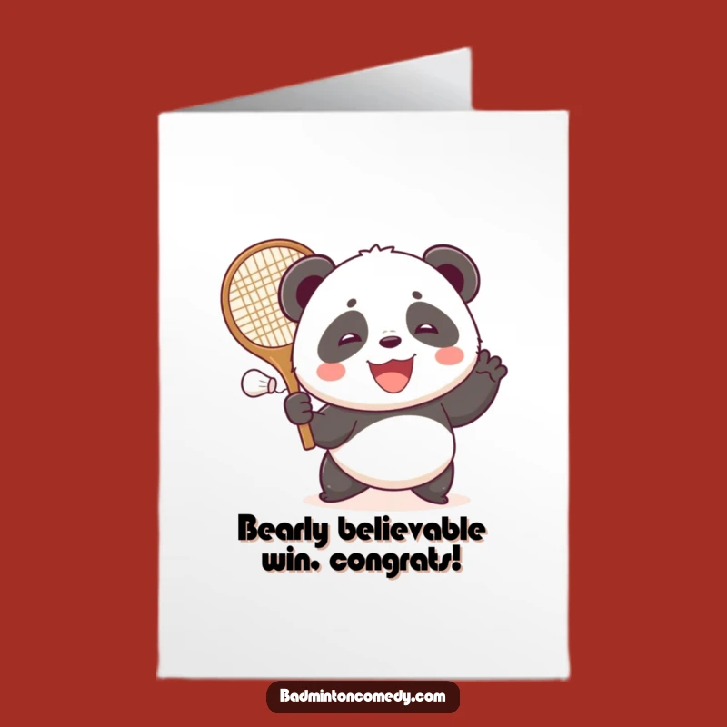Free Printable Funny Congrats Card: Panda Victory Smash - Downloadable Greeting