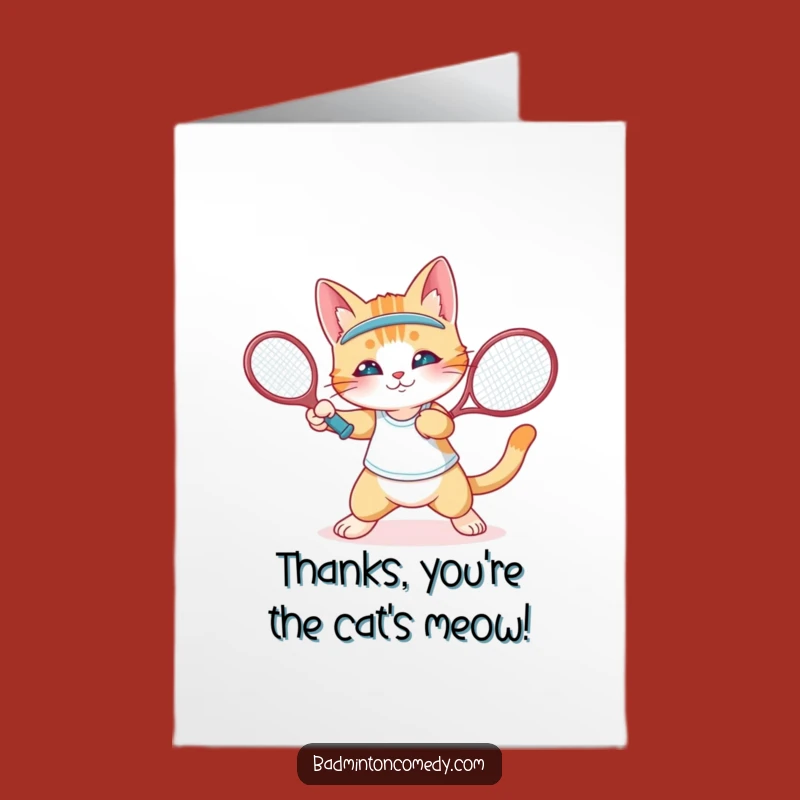 Free Printable Cat Thank You: Racket Flick, Grateful Download