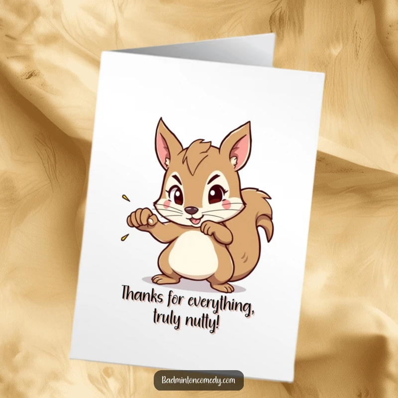 Funny Free Printable Thank You Card: Squirrel Focused and Ready to Smash.