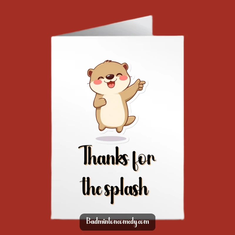 Free Printable Thank You Otter Card: Joyful Jump Gratitude, Downloadable Gift
