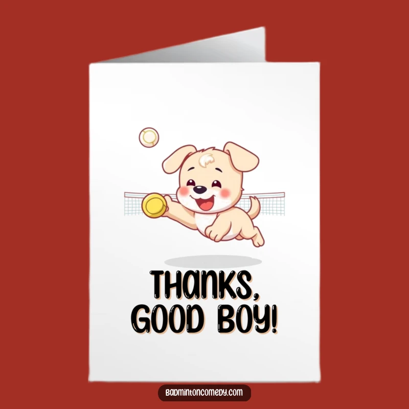 Free Printable Thank You Puppy Card: Shuttlecock Dive Gratitude, Downloadable Gift