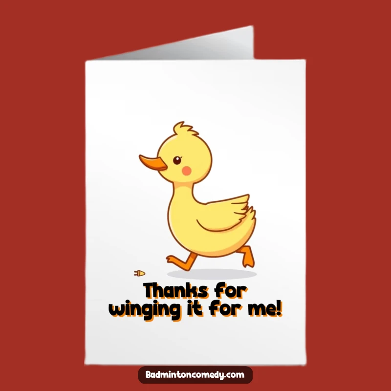 Humorous Free Printable Thank You Card: Duck Racquet Gratitude Downloadable Gift