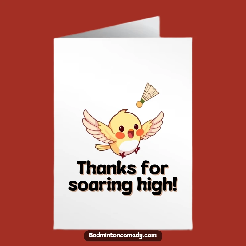 Humorous Free Printable Thank You Card: Tiny Bird Gratitude Downloadable Gift