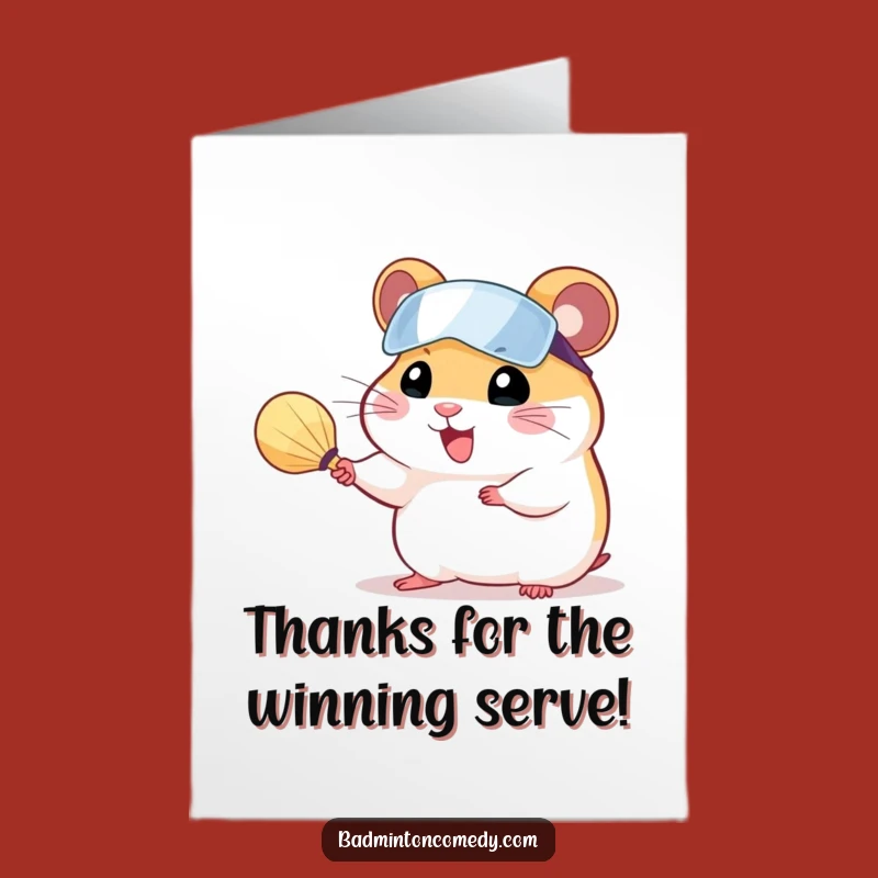 Free Printable Thank You Card: Hamster Tennis Star - Humorous Gratitude Downloadable Gift!