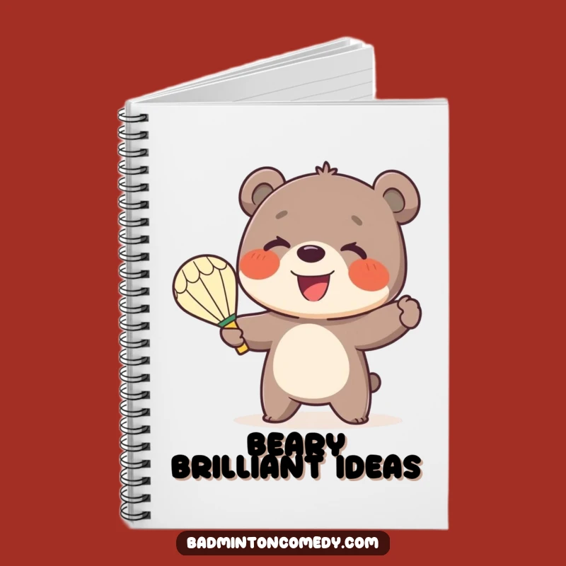 Funny Bear Badminton Notebook: Smiling Cub Serve Journal - Creative Gift!