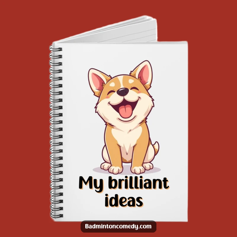 Funny Dog Badminton Notebook - Jot Down Happy Ideas Post-Rally Gift