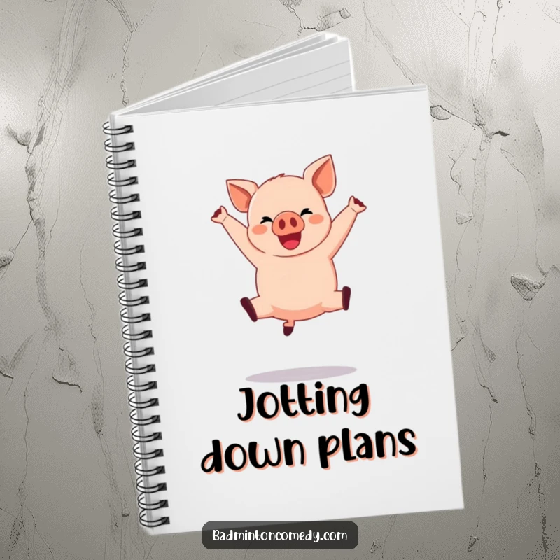 Funny Pig Basketball Notebook: A happy pig executing a dramatic jump shot, ideal for jotting down basketball plays.