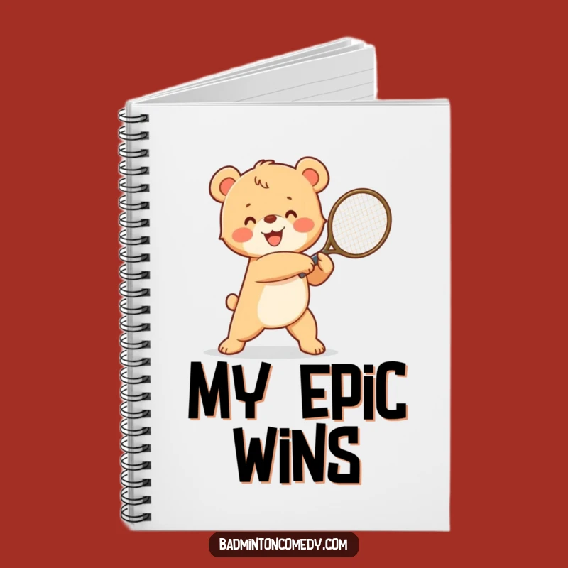 Funny Bear Cub Racket Victory Notebook: Humorous Tennis Journal Gift