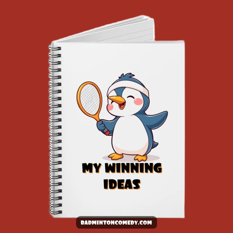 Funny Penguin Racket Notebook: Hilarious Joyful Tennis Player Journal Gift