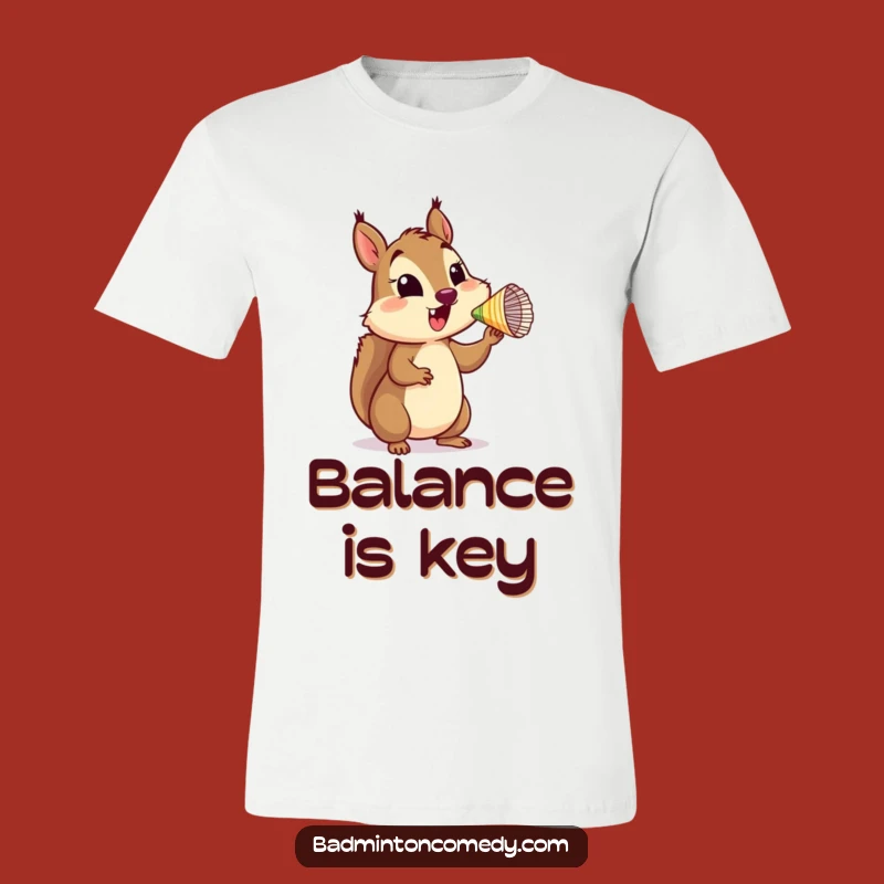 Funny Squirrel Shuttlecock Skill T-Shirt - Comical Animal Action Gift