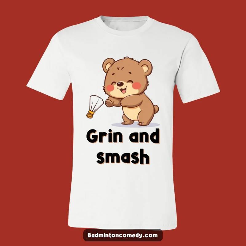 Funny Bear Cub Badminton Champ T-Shirt: Hilarious Sports Fan Apparel