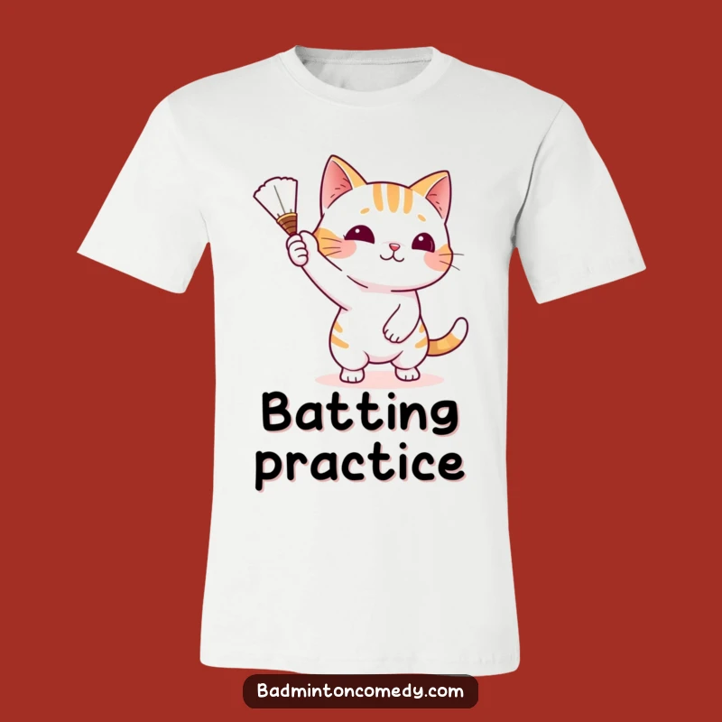 Funny Cat Badminton Champ T-Shirt - Comical & Cool Cat Apparel