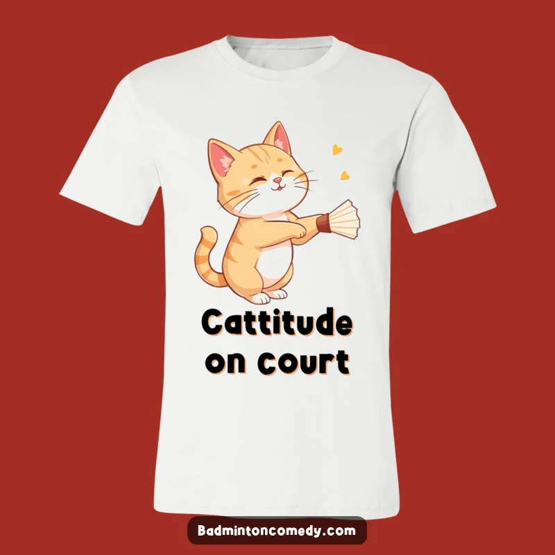 Funny Cat Badminton T-Shirt: Sly Feline Smashing Shuttlecock, Hilarious Tee for Fun