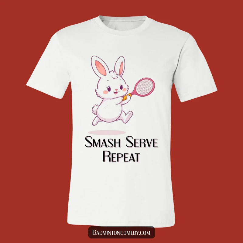 Funny Bunny Badminton T-Shirt: Hilarious Athletic Rabbit Tee, Perfect Funny Gift!