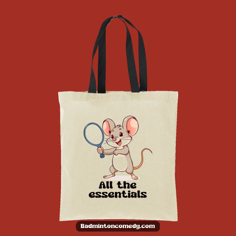 Funny Mouse Badminton Tote Bag - Smash Power Carry-All for Gift