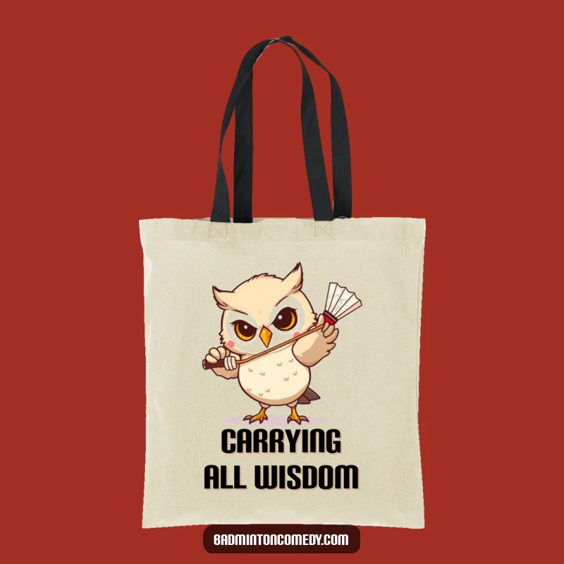 Funny Owl Badminton Tote Bag: Carry Your Focus in Style