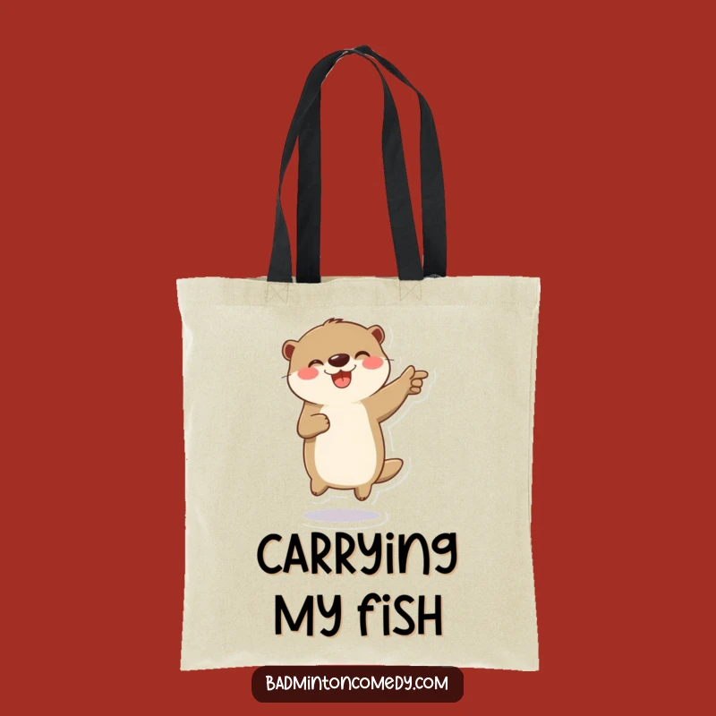 Funny Otter Badminton Tote Bag: Spacious Jump Carryall, Great Funny Gift for Shoppers