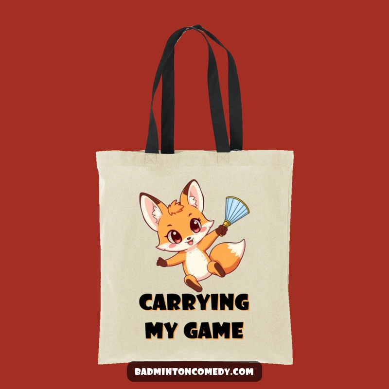 Funny Fox Smash Tote Bag - Durable Badminton Accessory for Hilarious Gifts