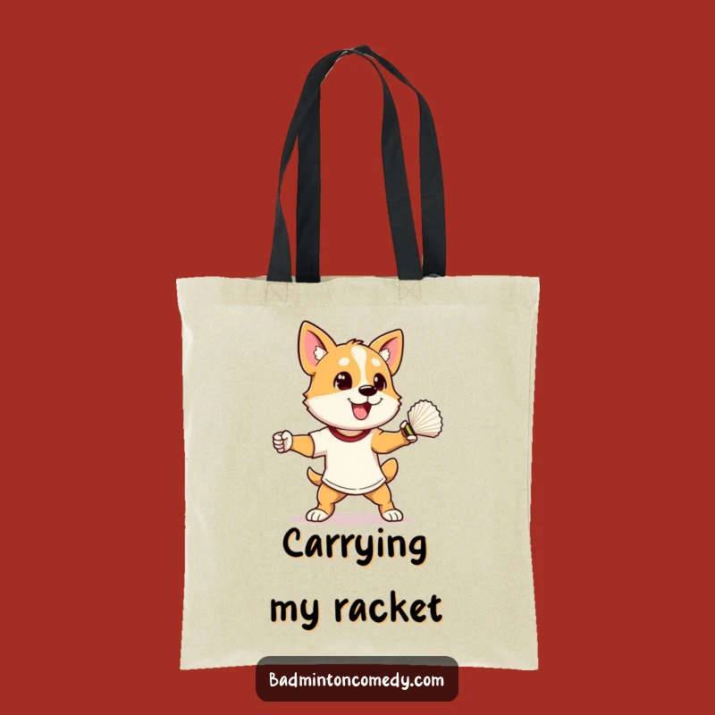 Funny Dog Badminton Smash Tote Bag: Carry Your Gear with Humorous Style