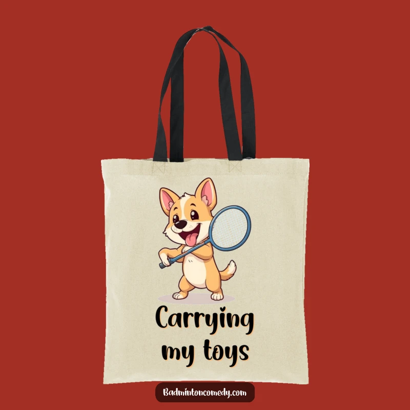 Funny Dog Badminton Tote Bag: Enthusiastic Pooch Smash - Eco-Chic Gift!
