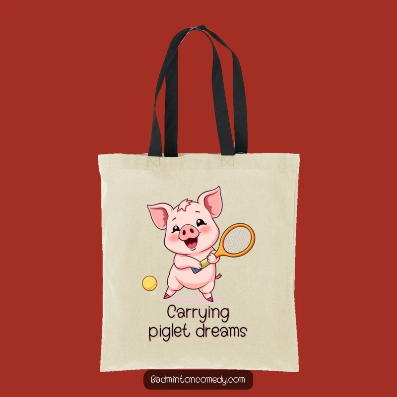 Funny Piglet Return Tote Bag - Durable Badminton Accessory for Gifts