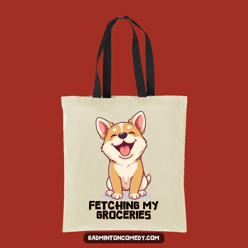 Funny Dog Badminton Tote Bag - Happy Rally Companion & Humor Gift