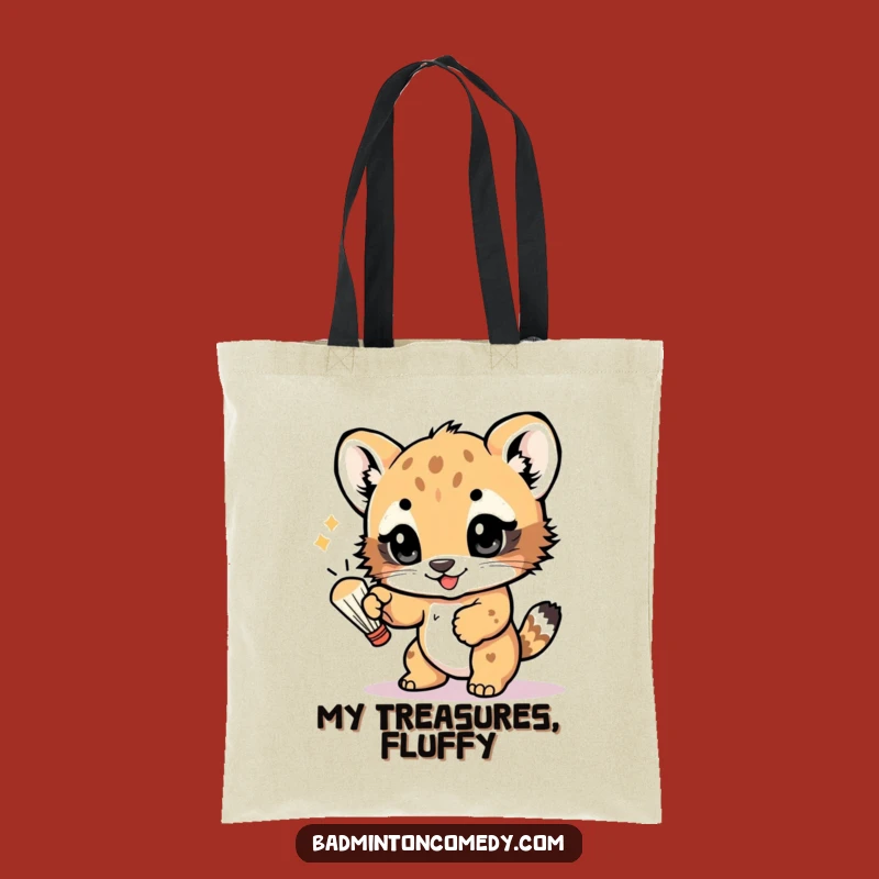 Funny Bear Cub Tote Bag: Carry Your Fun - Hilarious Badminton Shuttle Bag