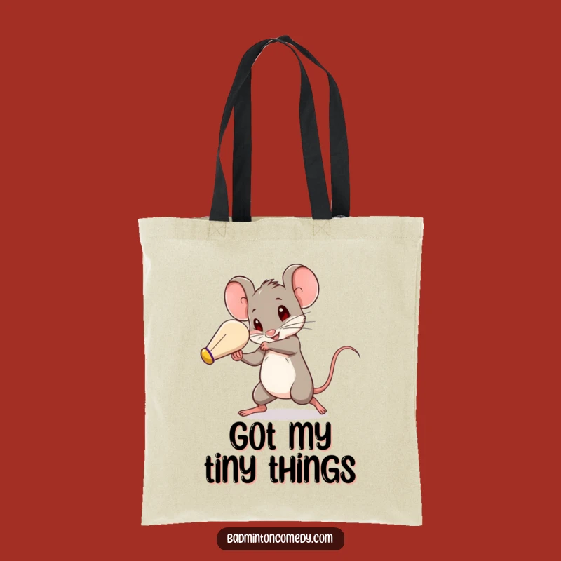 Funny Mouse Shuttlecock Speed Tote Bag: Hilarious Badminton Player Carry-All