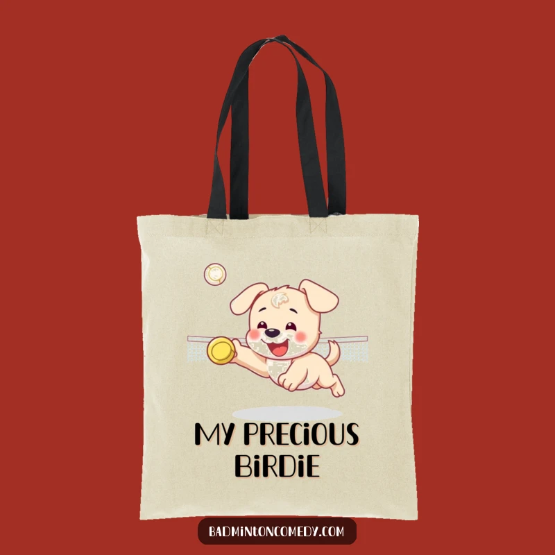 Funny Puppy Badminton Tote Bag: Spacious Dive Carryall, Great Funny Gift for Shoppers