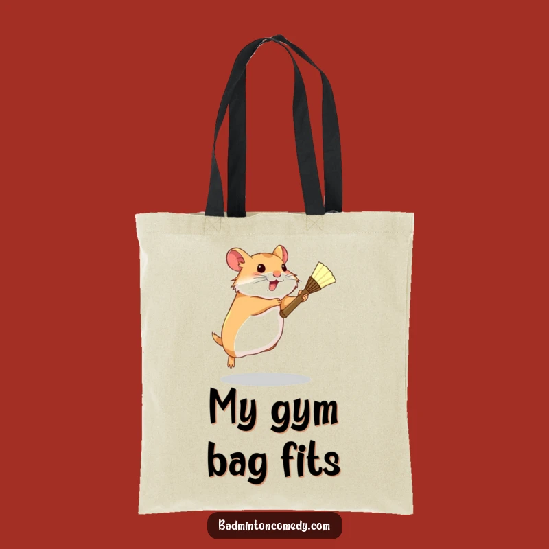 Funny Hamster Badminton Carry Bag - Determined Tiny Racket Tote Gift