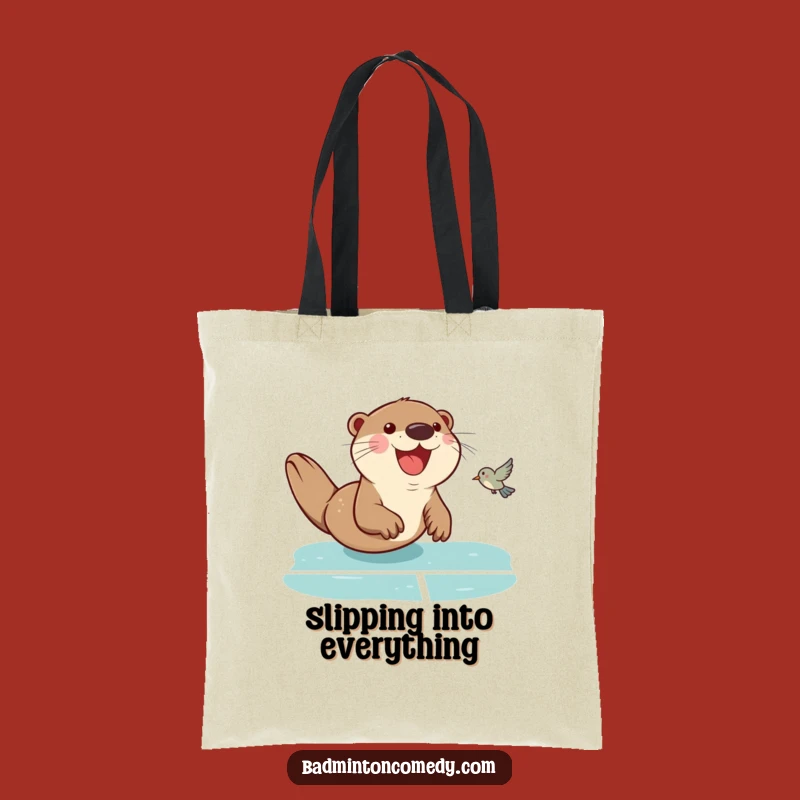 Funny Otter Badminton Tote Bag: Stylish Court Humor Carry-All Gift